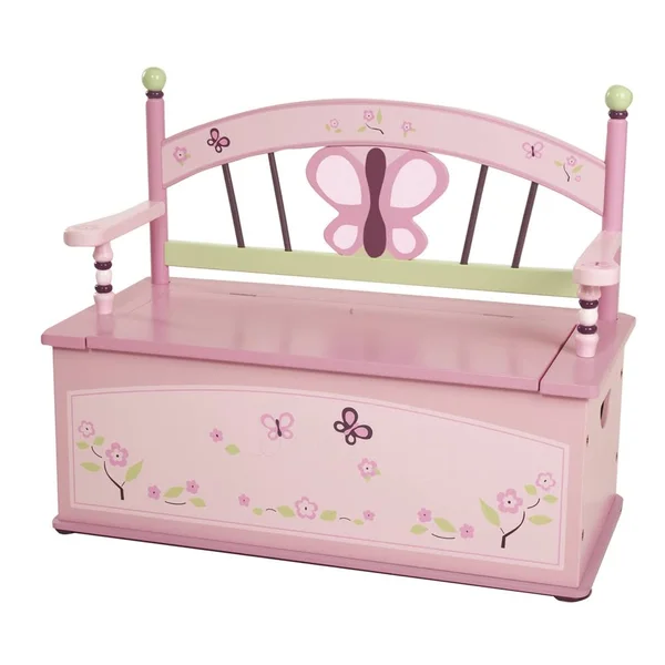 Levels of Discovery Sugar Plum Kid's Storage Bench, Pink