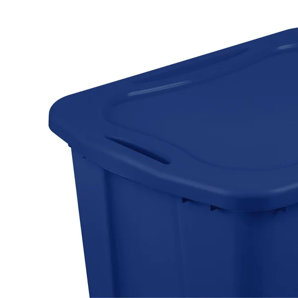 Sterilite 17.5 gal. Set of 6 Plastic EZ Carry Storage Bin, Stadium Blue, Size: 24 5/8 inch Large x 18 3/4 inch W x 13 7/8 inch H