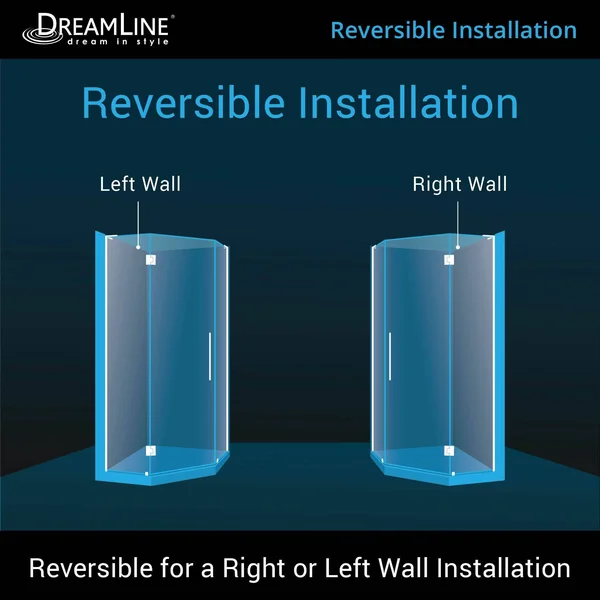 DreamLine SHEN-2138380-04 Prism Pivot Shower Enclosure, Brushed Nickel, 38-1/8x22 x 38-1/8x22 x 72x22
