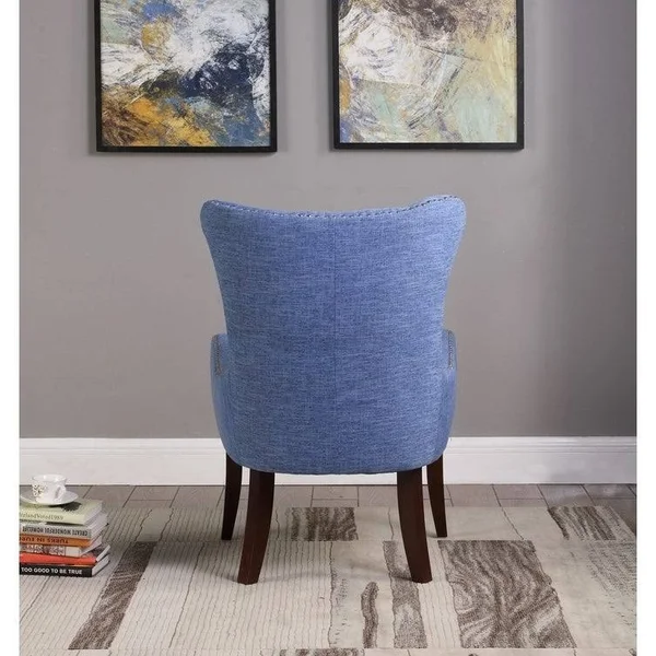 Nathaniel Home 60000-18TP Button Tufted Elegant Accent Chair Taupe