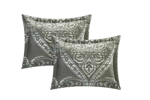 Chic Home 3 Piece Napoli Reversible Printed Quilt Set - King, Beige