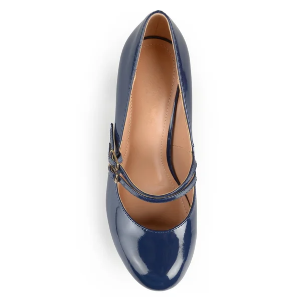 Journee Collection Women's &WENDY-09& Mary Jane Faux Leather Pumps - 7 - Blue