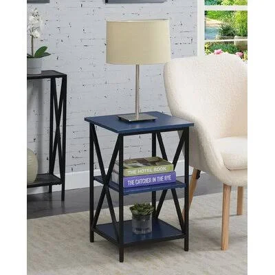 Creeksville End Table with Storage Andover Mills Color: Cobalt Blue Black