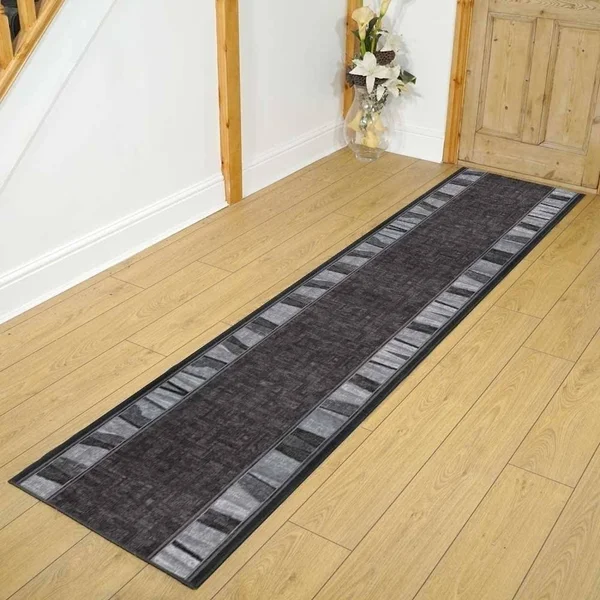 runrug USA Alba Graphite Hallway Carpet Rug Runner Length: 22 foot - WI
