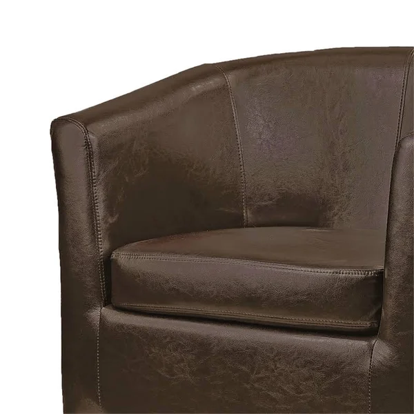 CorLiving Antonio Bonded Leather Tub Chair - Dark Brown