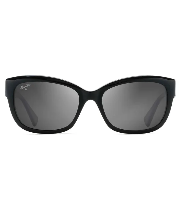 Maui Jim Plumeria Sunglasses Black with Crystal, Blue Hawaii