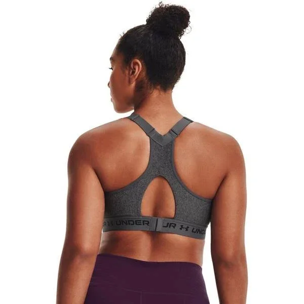 Under Armour Women's Armour High Crossback Heather Sports Bra Grey
