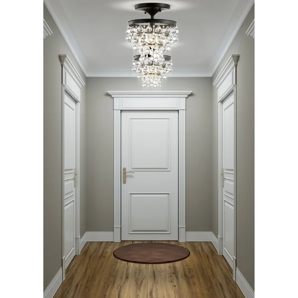 Jonathan Y Toronto 10 in. Oil Rubbed Bronze Metal/Crystal LED Flush Mount