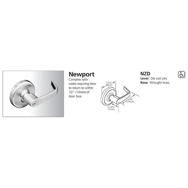 Corbin Russwin CL3357-NZD Extra Heavy Duty Storeroom Lever Lockset - Finish (Finish: White)