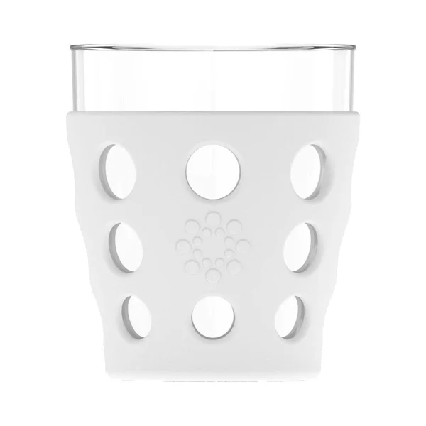 10oz Beverage Glass with Silicone Sleeve Optic White 4 Pack