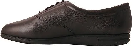 Easy Spirit Women's Motion Leather Low Top Lace Up Fashion Sneakers, Black, 5.5