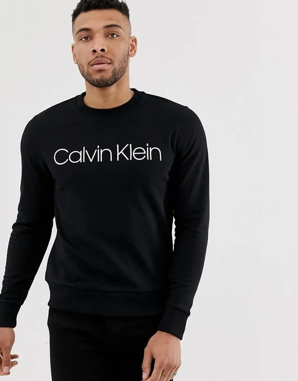 Calvin Klein Logo Crew Neck Sweatshirt Black