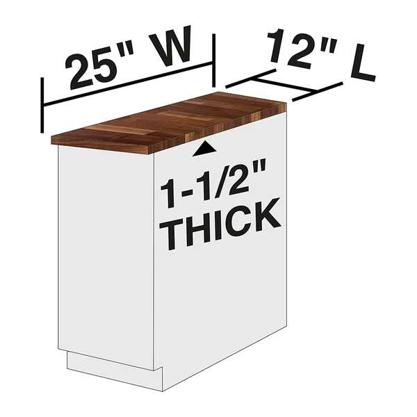John Boos WALKCT-BL1225-O - Kitchen Countertop, 12x22L x 25x22