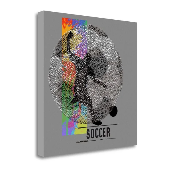 Soccer by Jim Baldwin Fine Art Giclee Print on Gallery Wrap Canvas