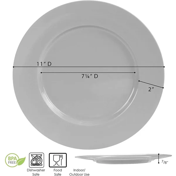 Reston Lloyd 71110SET Melamine Dinner PLATE, Gray