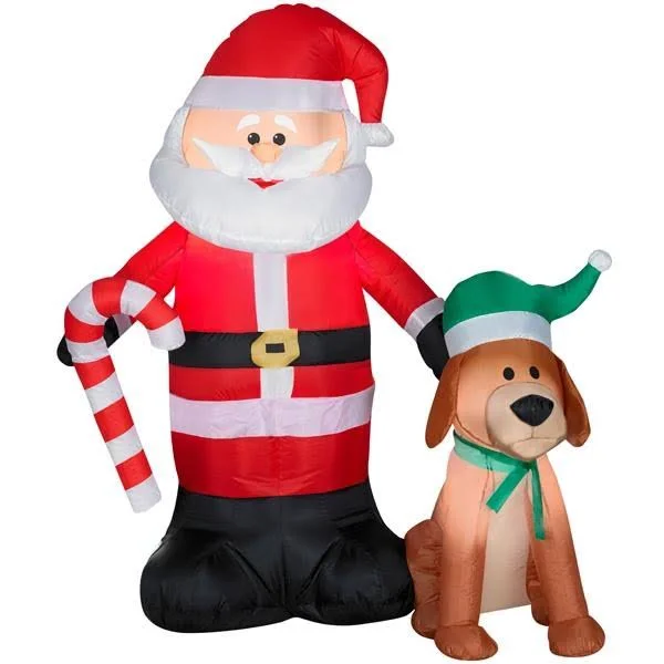 Gemmy 87868 Airblown Santa and Dog - 4'