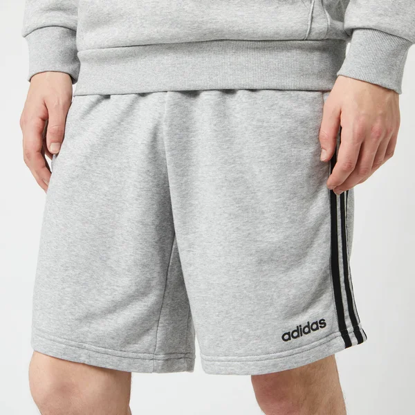 Adidas Essentials 3 Stripes Short Small Grey Heather Shorts Men's