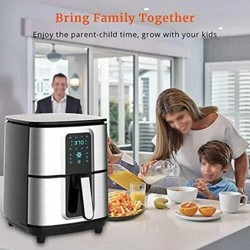 Kitcher 6.8qt Air Fryer - 1700W Toaster Oven & Oilless Cooker with Temperature Control, LED Touch Screen with 8 Presets, 50 R