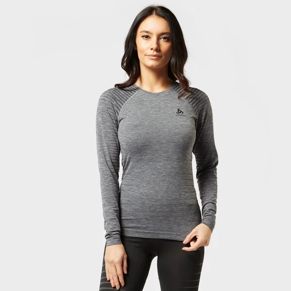 Odlo Women's Performance Light Long Sleeve Base Layer Top - Grey