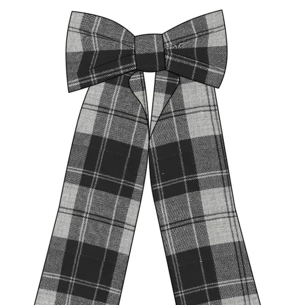 Big Wool Plaid Bow (Douglas Grey Modern)