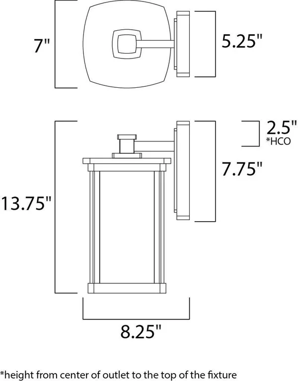 Maxim Lighting 3153CDWSBZ Bungalow Outdoor Wall Light, Bronze