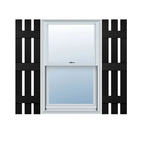 12 in. W x 55 in. H Builders Edge, Standard Three Board Spaced, Board-n-Batten Shutters, Includes Matching Installation Spikes