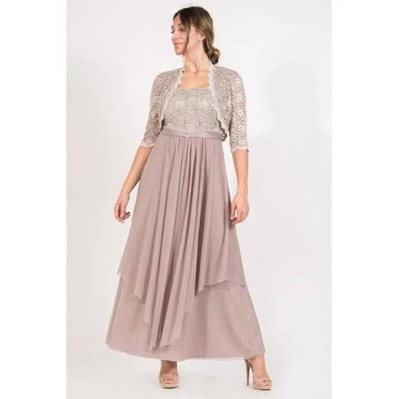 Ru0026M Richards Womens Sequin Lace Long Jacket Dress - Mother of The Bride Dress