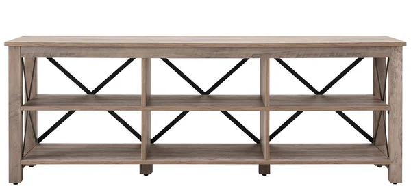 Henn & Hart TV0907 68 in. Sawyer TV Stand Gray Oak