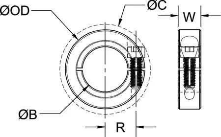 Ruland Manufacturing CL-40-A Shaft Collar - clamp, 1Pc, 2-1/2 In, alum