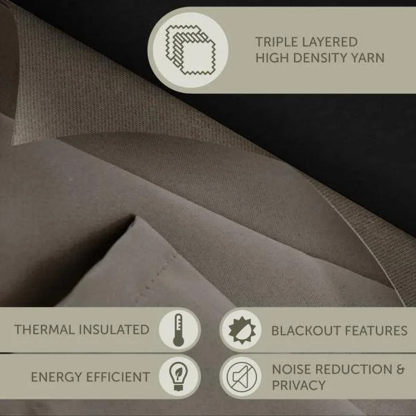 Rod Desyne Room Darkening Curtain 108 inch Height - 1 PANEL - Light Grey