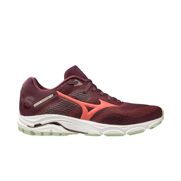 Mizuno - Women's Wave Inspire 16 Running Shoe - Mauve Wine-Cayenne, Size 12