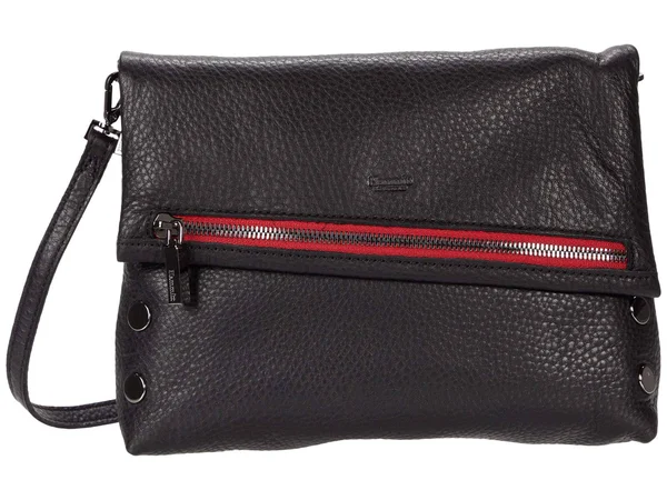 Hammitt VIP Black Gunmetal Red Zip Medium