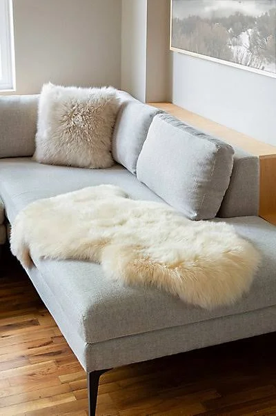 Single-Pelt (2& x 3.5&) Premium Australian Sheepskin Rug, Champagne, Overland