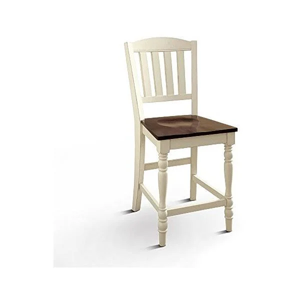 Furniture of America Besette Cottage Counter Height 2 Tone Dining Chair - Set of 2