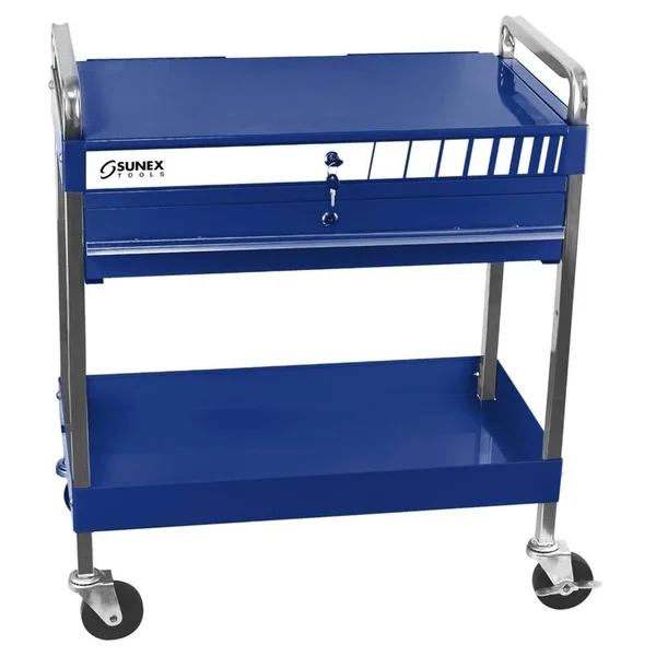 Sunex 8013A Service Cart with Locking Top and Drawer (Red)