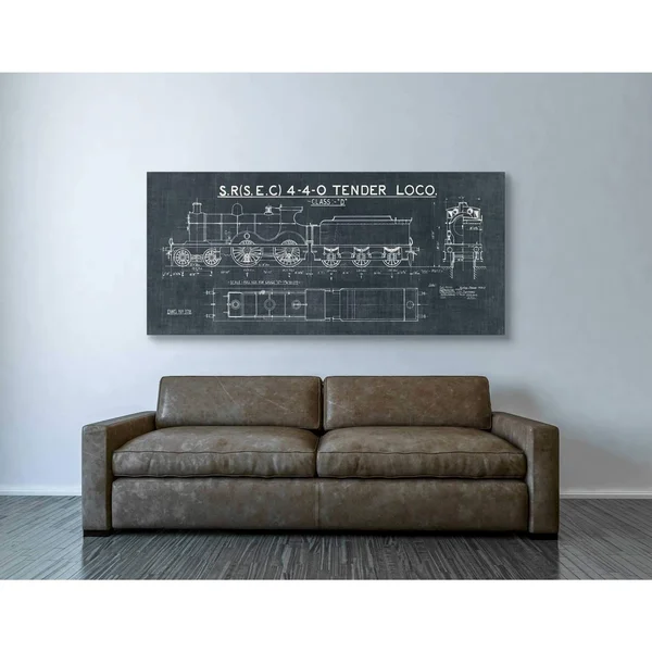 Epic Graffiti Train Blueprint II by Wild Apple Portfolio - Giclee Canvas Wall Art, 12x22x24x22 30x22x60x22