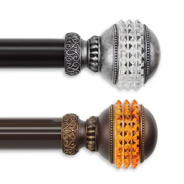 Rod Desyne Gemstone 1.5x22 Non-Telescoping Curtain Rod - Black 22 ft