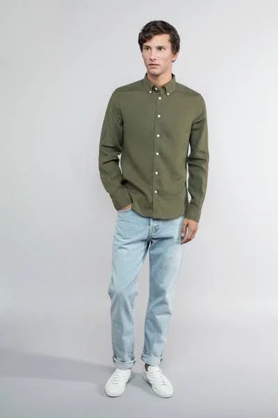 Linen Shirt Olive Mens - ASKET