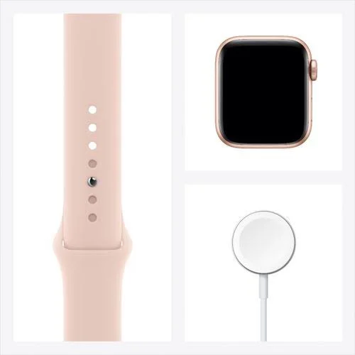Apple Watch SE - 40mm - GPS + Cellular - Gold Aluminum Case - Pink Sand Sports Band