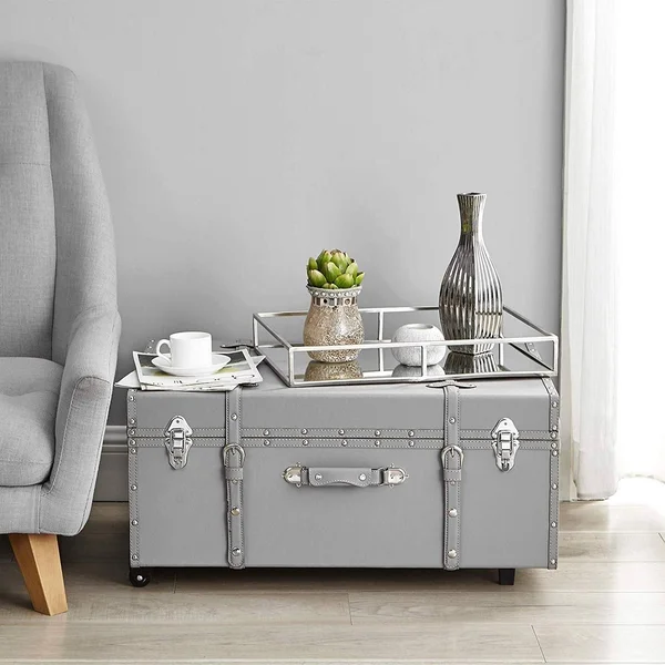 DormCo Designer Wheeled Trunk Hex Gray