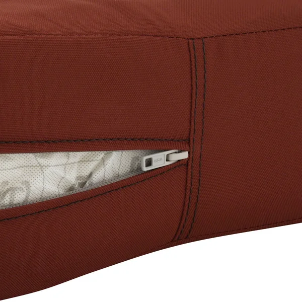 Classic Accessories Ravenna Water-Resistant 23 x 23 x 5 inch Square Patio Seat Cushion Slip Cover & Foam, Spice