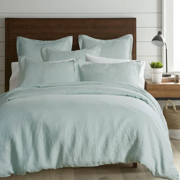 Levtex Home Washed Linen King Duvet Cover Blue