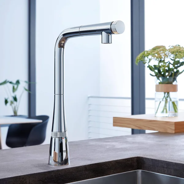 Grohe 31559002 Ladylux SmartControl Pull-Out Dual Spray Kitchen Faucet, Starlight Chrome