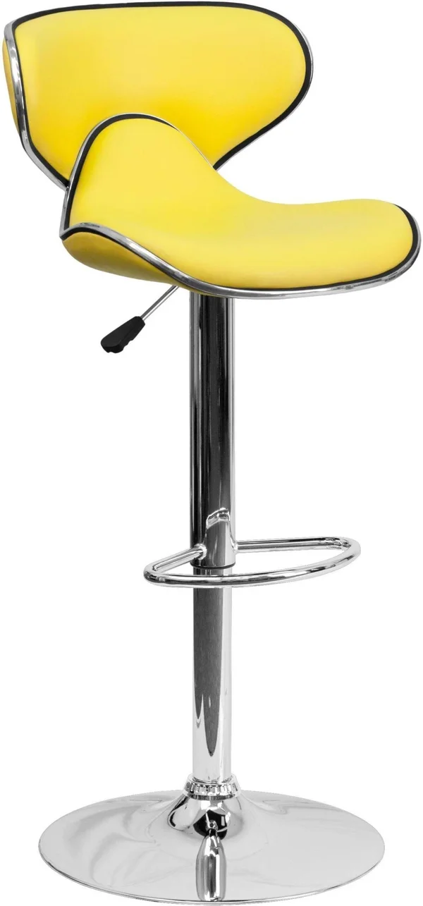 Flash Furniture Contemporary Cozy Vinyl Adjustable Bar Stool - Yellow