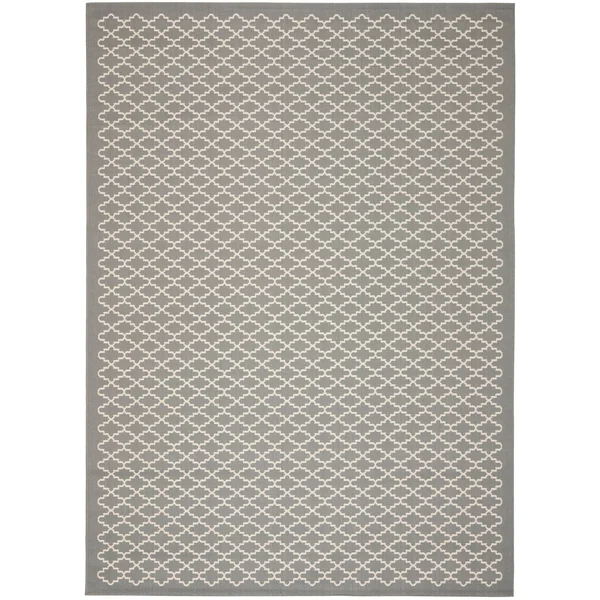 Safavieh Courtyard Blue & Beige 2&-3x22 x 16& Indoor/Outdoor Rug