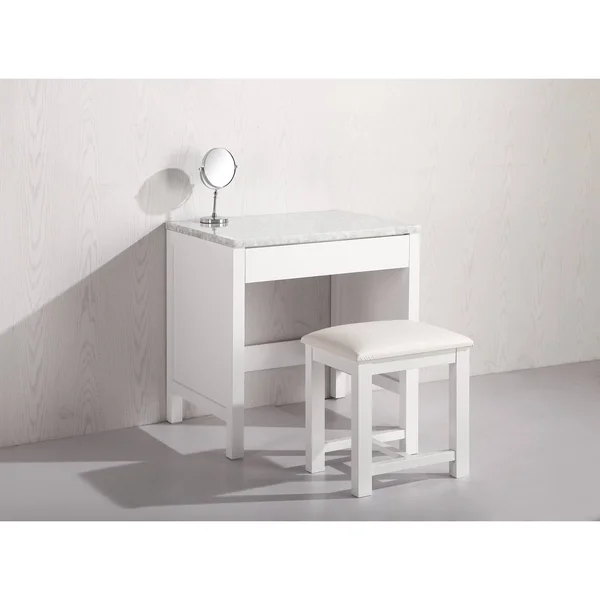 Design Element Make-Up Table in White Finish