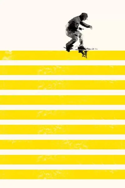 Framed Canvas Art - Slide in Stripes by Robert Farkas ( Decorative Elements > Patterns > Stripes art)