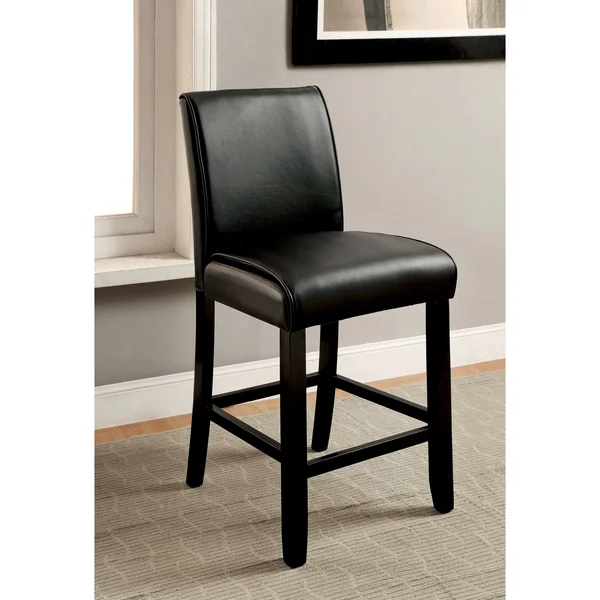 Furniture of America Jared Contemporary Black 25.5-Inch Counter Stool (Set of 2)