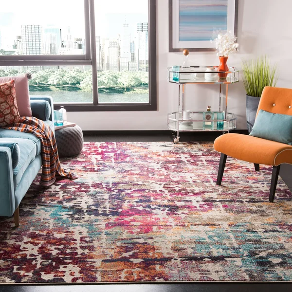 Safavieh Madison Red/Light Blue 8 ft. x 10 ft. Area Rug