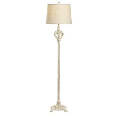 Gaen 63x22 Traditional Floor Lamp Ophelia & Co. Base Color/Finish: White, Shade Color: Oatmeal